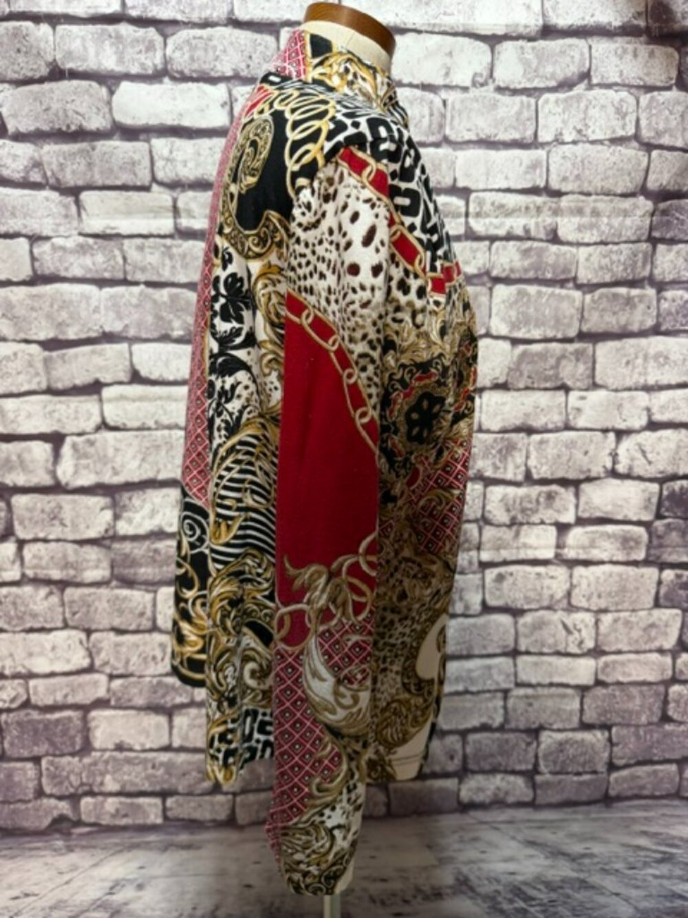 Chico's Black, White, Red & Brown Long Sleeve Jacket Size L - Picture 7 of 9